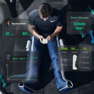 Masażer Blue Blue UREVO Recovery Wireless Massager Juodas/Mėlyna 2