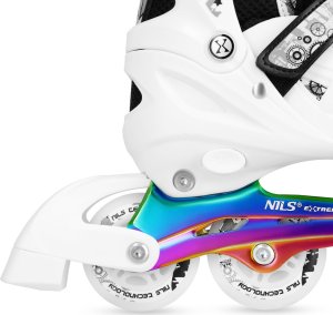 Łyżworolki, wrotki, łyżwy hokejowe, wrotko-rolki świecące LED z wymienną płozą 4w1 Nils Extreme NH10905 rozmiar M 35-38 5