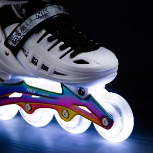 Łyżworolki, wrotki, łyżwy hokejowe, wrotko-rolki świecące LED z wymienną płozą 4w1 Nils Extreme NH10905 rozmiar M 35-38 7