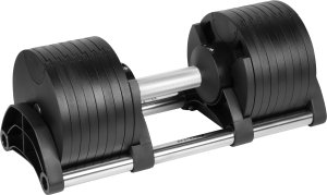 Hantel żeliwny regulowany automat 36 kg, skok co 2kg, REBEL ACTIVE 2
