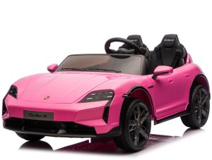Porsche Taycan Turbo S Różowy 24V Licencjonowany Pojazd Elektryczny 2x90W EDUKAMP 4