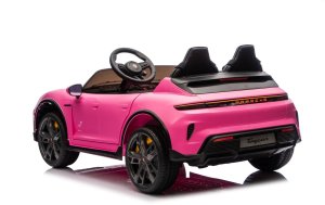 Porsche Taycan Turbo S Różowy 24V Licencjonowany Pojazd Elektryczny 2x90W EDUKAMP 6