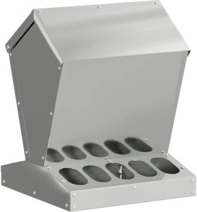 vidaXL Karmnik dla kur Srebrny 30 x 30 x 39 cm Stal galwanizowana 2