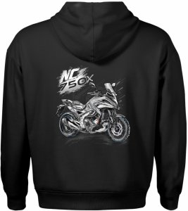 Bluza z kapturem motocyklowa z motocyklem na motor Honda NC 750 X męska czarna M 3