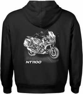 Bluza z kapturem motocyklowa z motocyklem na motor Honda NT 1100 męska czarna L 3