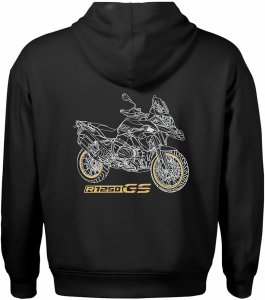 Bluza z kapturem motocyklowa z motocyklem na motor BMW GS 1250 Adventure męska czarna L 3