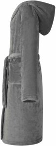 vidaXL Szlafrok z kapturem Ciemnoszary fleece 3