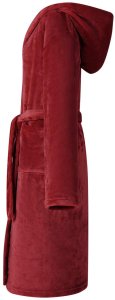 vidaXL Szlafrok z kapturem flanelowy Bordeaux Czerwony m 3