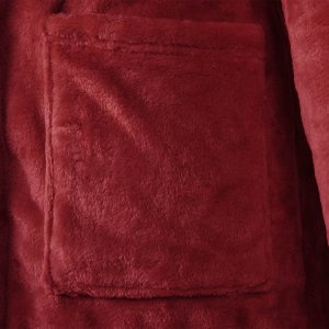 vidaXL Szlafrok z kapturem flanelowy Bordeaux Czerwony m 6