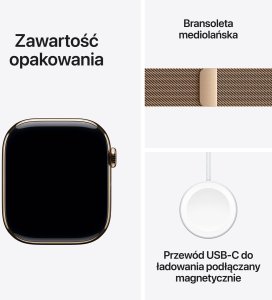 Smartwatch Apple Watch 11 GPS + Cellular 46mm Gold Titanium Milanese Loop S/M Złoty  (MFD74MP/A) 8