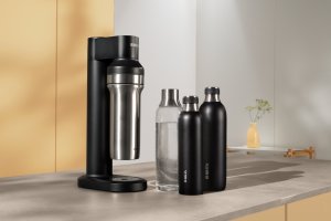Saturator Brita sodaTRIO Czarny + Dodatkowa butla CO2 + Butelka izolowana 1l biała 12