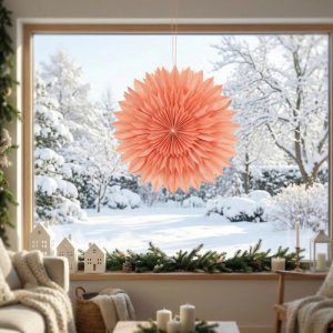 GWIAZDA DEKORACYJNA WISZĄCA PAPIEROWA 3D 50CM RÓŻOWA 3