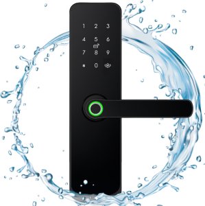 ZAMEK ELEKTRONICZNY KLAMKA DO DRZWI CZARNA NA KOD SZYFR ODCISK PALCA TTLOCK 6