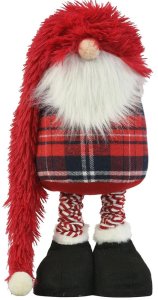 Dekoracja świąteczna SASKA CHRISTMAS Gnom dekoracyjny na teleskopach 38-88CM czerwony 3