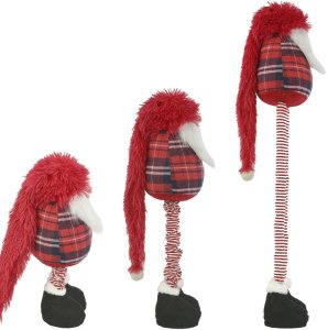 Dekoracja świąteczna SASKA CHRISTMAS Gnom dekoracyjny na teleskopach 38-88CM czerwony 4