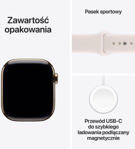 Smartwatch Apple Watch 11 GPS + Cellular 46mm Gold Titanium Sport Band M/L Różowy  (MFD64MP/A) 8