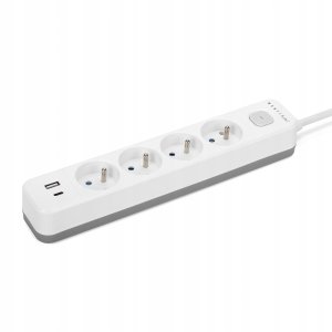 Montis Przedłużacz elektryczny biało-szary 4-gniazdowy z USB 3m MT186-WG-3 8