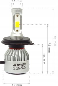 Żarówki Interlook H4 S2 COB 12V 24V H4 72 W 2 szt. 6