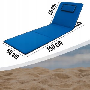Memflow MATA PLAŻOWA SKŁADANA WYPOCZYNKOWA Z OPARCIEM LEŻAK REGULOWANY PLAŻOWY 7