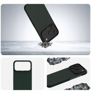 Yaxo Etui na telefon Aramid Fiber Ultra Slim Case MagSafe iPhone 17 Pro Tropic Green 5