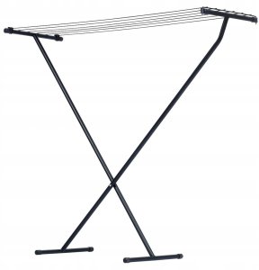Vilde Suszarka na Pranie Ubrania Składana Metalowa Solidna Czarna 91 x 84cm 13