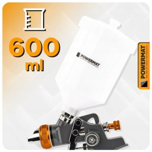 PISTOLET LAKIERNICZY DO MALOWANIA LAKIEROWANIA HVLP 1,4 MM ZBIORNIK 600 ML 6