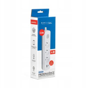 Montis Przedłużacz elektryczny biało-szary 3-gniazdowy z USB 3m MT185-WG-3 11