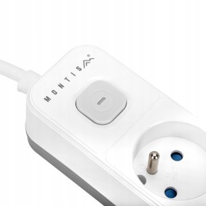 Montis Przedłużacz elektryczny biało-szary 3-gniazdowy z USB 3m MT185-WG-3 10