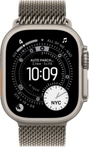 Apple Watch Ultra 3 GPS + Cellular 49mm Natural Titanium Case with Natural Titanium Milanese Loop - Medium - MEWY4ET/A 2
