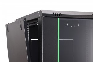 Szafa DIGIT Szafa sieciowa wisząca Dynamic 19 16U rack 600x600, szklane drzwi, czarny, nieskładana, 60kg 7