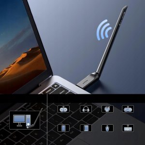 Adapter Ugreen CM878 bezprzewodowy WiFi 6 z Bluetooth 5.4 - czarny 2