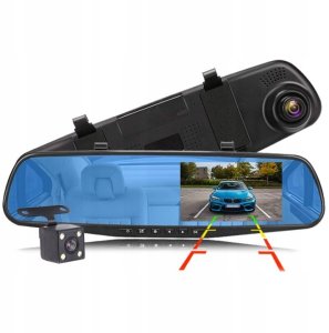 Wideorejestrator samochodowy kamera cofania w lusterku full hd przód tył 7