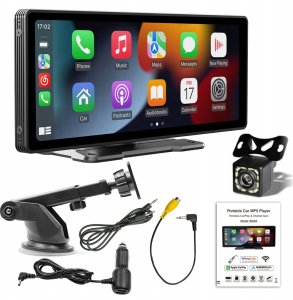 Radio samochodowe Canva MONITOR SAMOCHODOWY 10" CARPLAY ANDROID AUTO + KAMERA COFANIA + 2 UCHWYTY 12