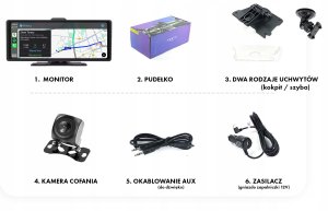 Radio samochodowe Canva MONITOR SAMOCHODOWY 10" CARPLAY ANDROID AUTO + KAMERA COFANIA + 2 UCHWYTY 8