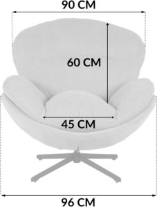 Fotel wypoczynkowy Milo j. beż velvet 3D obrotowy stylowy do salonu 14