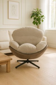 Mebel Elite Fotel wypoczynkowy Milo taupe velvet 3D obrotowy stylowy do salonu 11