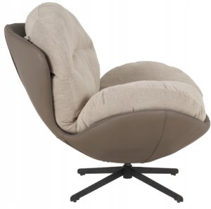 Mebel Elite Fotel wypoczynkowy Milo taupe velvet 3D obrotowy stylowy do salonu 3