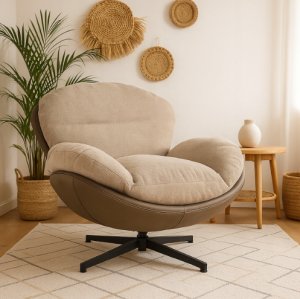Mebel Elite Fotel wypoczynkowy Milo taupe velvet 3D obrotowy stylowy do salonu 8