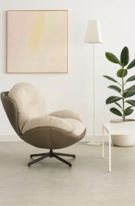 Mebel Elite Fotel wypoczynkowy Milo taupe velvet 3D obrotowy stylowy do salonu 9