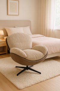Mebel Elite Fotel wypoczynkowy Milo taupe velvet 3D obrotowy stylowy do salonu 10
