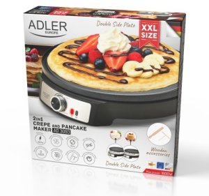 Adler AD 3093 Naleśnikarka dwustronna elektryczna 30 cm | 2 in 1 | powłoka nieprzywierająca 50