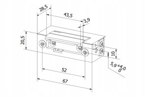 SCOT Elektrozaczep ES1-003, do furtek, with steel latch, with switch (lock) 12V AC/DC 2