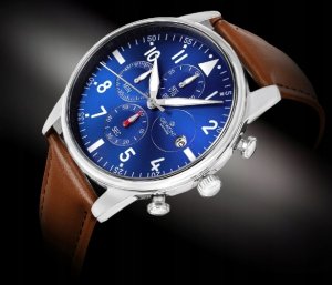 Zegarek Giewont Zegarek Męski Chronograph Sapphire Brązowo-Niebieski GW5630-A6 2