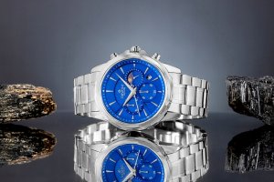 Zegarek Giewont Zegarek Męski Chronograph Sapphire Srebrno Niebieski GW9460-B3 5