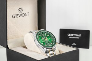 Zegarek Giewont Zegarek Męski Chronograph Sapphire Srebrno Zielony GW7290-B7 7