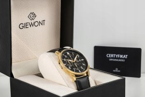 Zegarek Giewont Zegarek Męski Chronograph Sapphire Czarno Złoty GW5630-A4 8