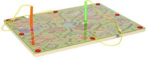Eddy Toys Gra labirynt magnetyczna planszowa drewniana do podróży duże miasto 2 graczy Kik Sp. z o. o. Sp. k. 4