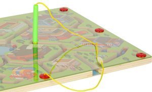 Eddy Toys Gra labirynt magnetyczna planszowa drewniana do podróży duże miasto 2 graczy Kik Sp. z o. o. Sp. k. 5