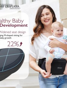 Momcozy HIP SEAT BABY CARRIER BLACK MEDIUM 2