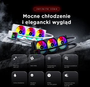 Chłodzenie wodne Rampage INFINITE V360 Białe 13